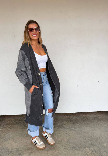 SPRING DESI SWEATSHIRT CARDIGAN: YELLOW