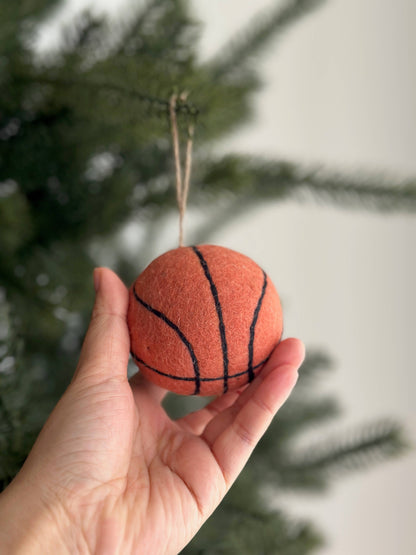 Wool Felt Sports Ornament  – Soccer