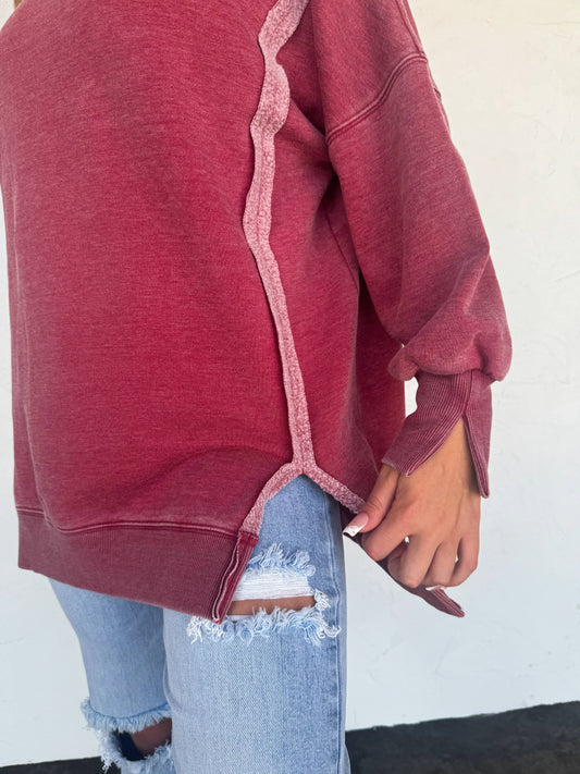 THE COMFY CUT SWEATSHIRT: WINE