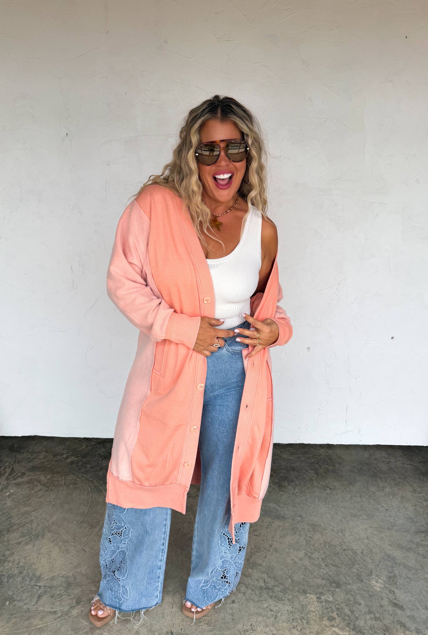 SPRING DESI SWEATSHIRT CARDIGAN: LAVENDER