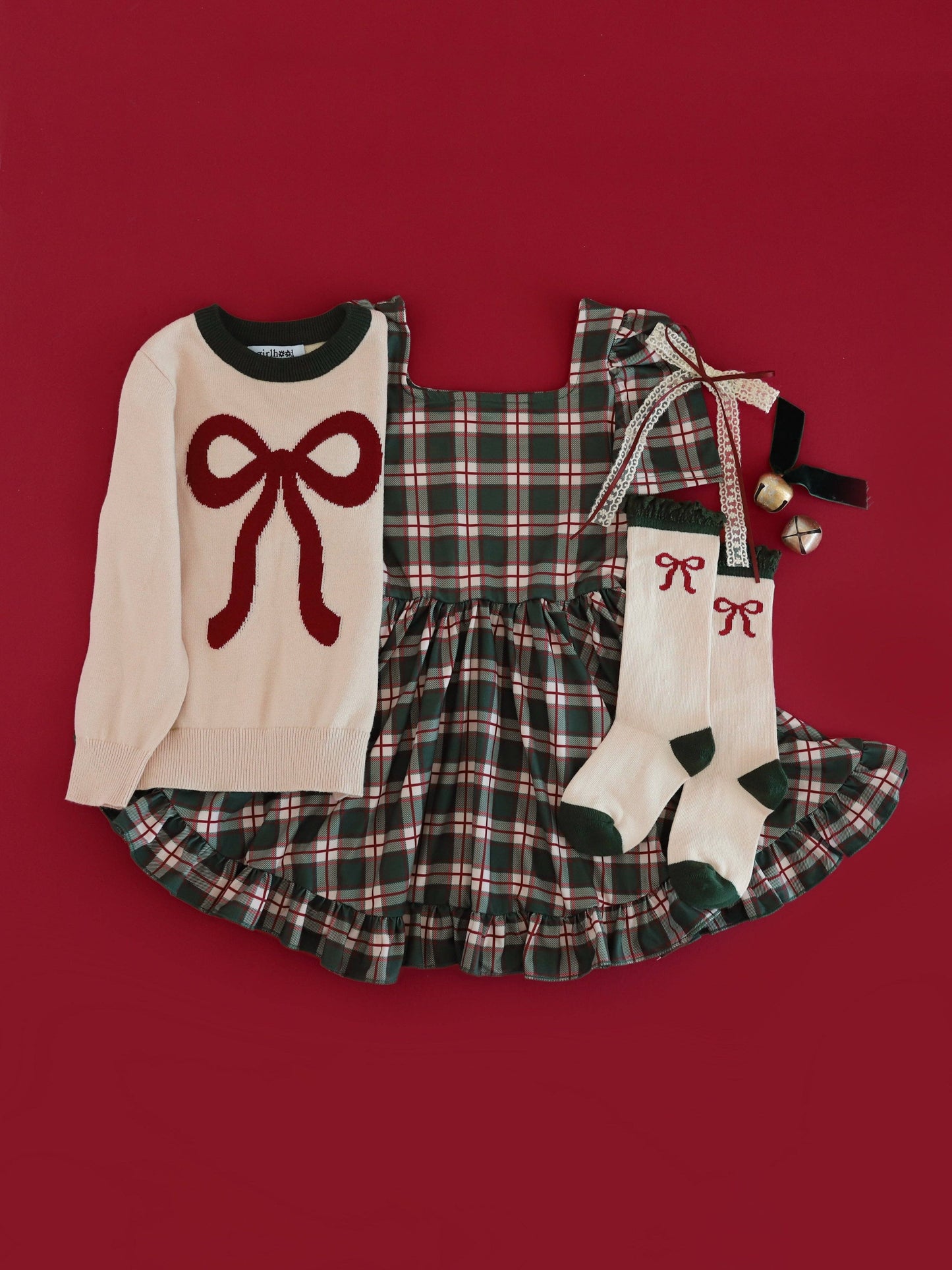Vanilla Bow Lace Top Knee High Socks: 0-6 MONTHS