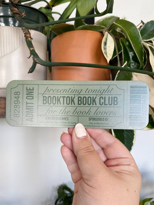 Booktok Book Club Ticket Bookmark 