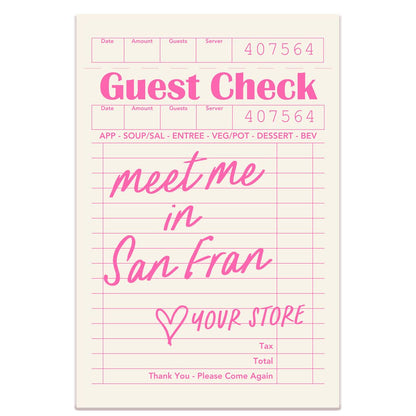 Guest Check Sticker Decal, Custom Sticker: Purple