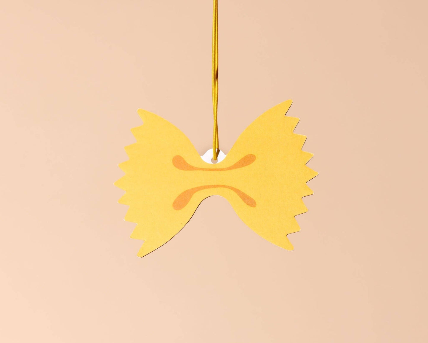 Farfalle Bowtie Pasta Hanging Air Freshener - Lemon Scent -