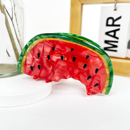 Watermelon Fruit  Hair Clip: Red