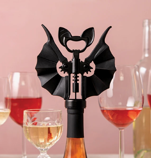 Vino Novelty Bat Wine and Bottle Opener w/wings