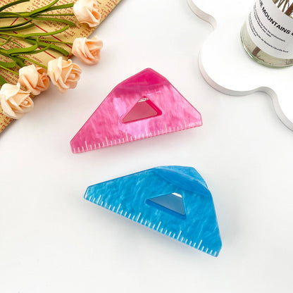 Triangle Ruler Hair Claw Clip: Pink