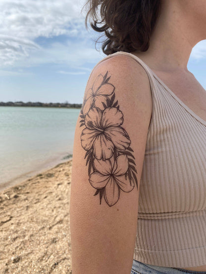 Tropical Floral Temporary Tattoo: 1-Pack