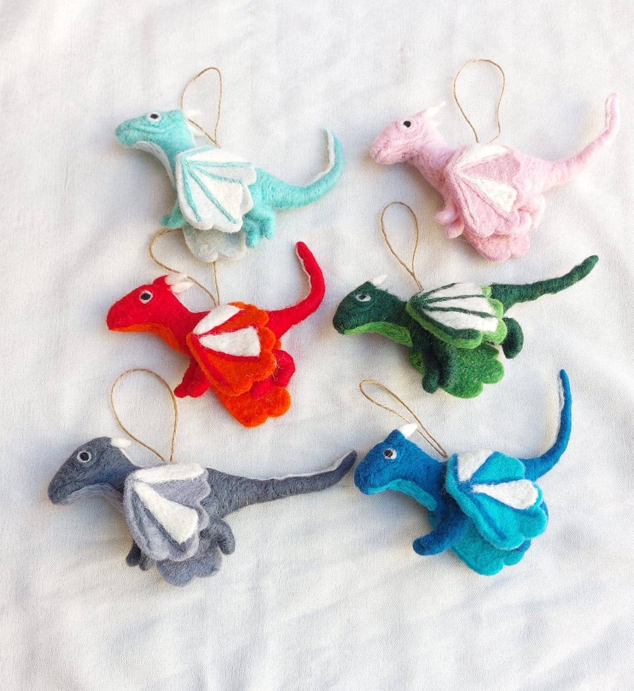 Felt Ornament - Flying Dragon: Green