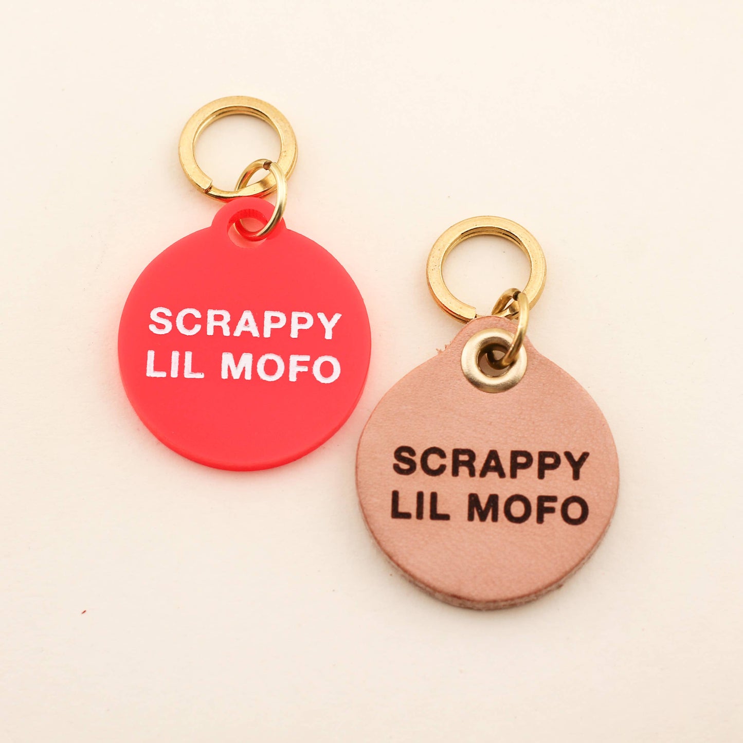 Scrappy Lil Mofo Pet Tag: Top-Grain Leather