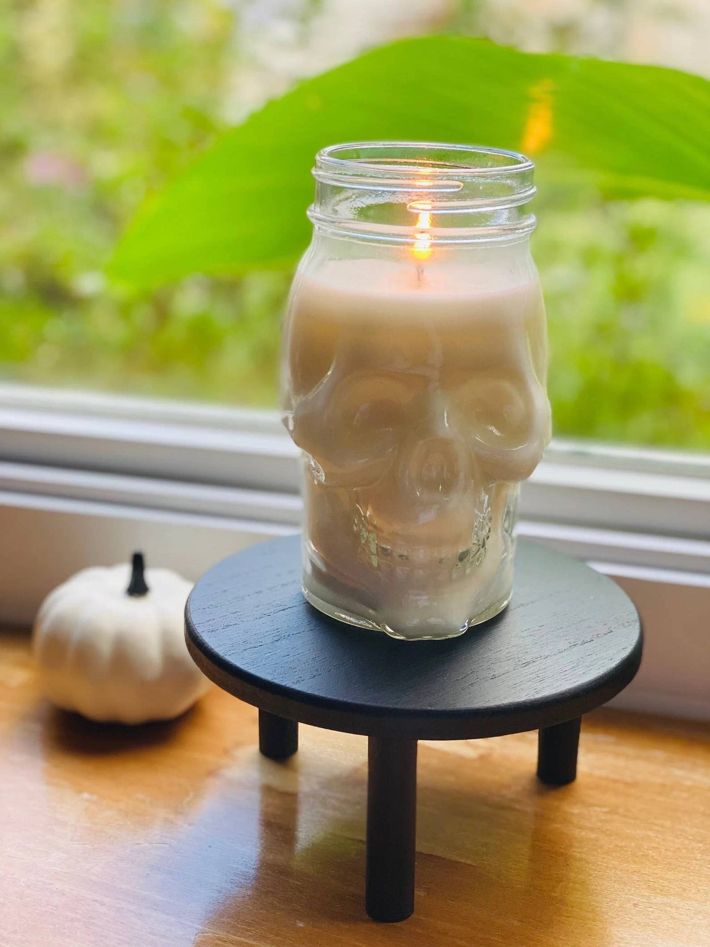 Skull Mason Jar Soy Candle - Fall Candles - Halloween Decor: Ghost Stories