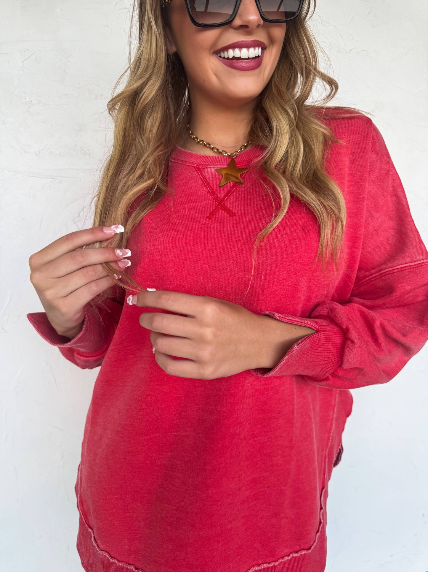 JOSS WASHED SWEATSHIRT: MOCHA