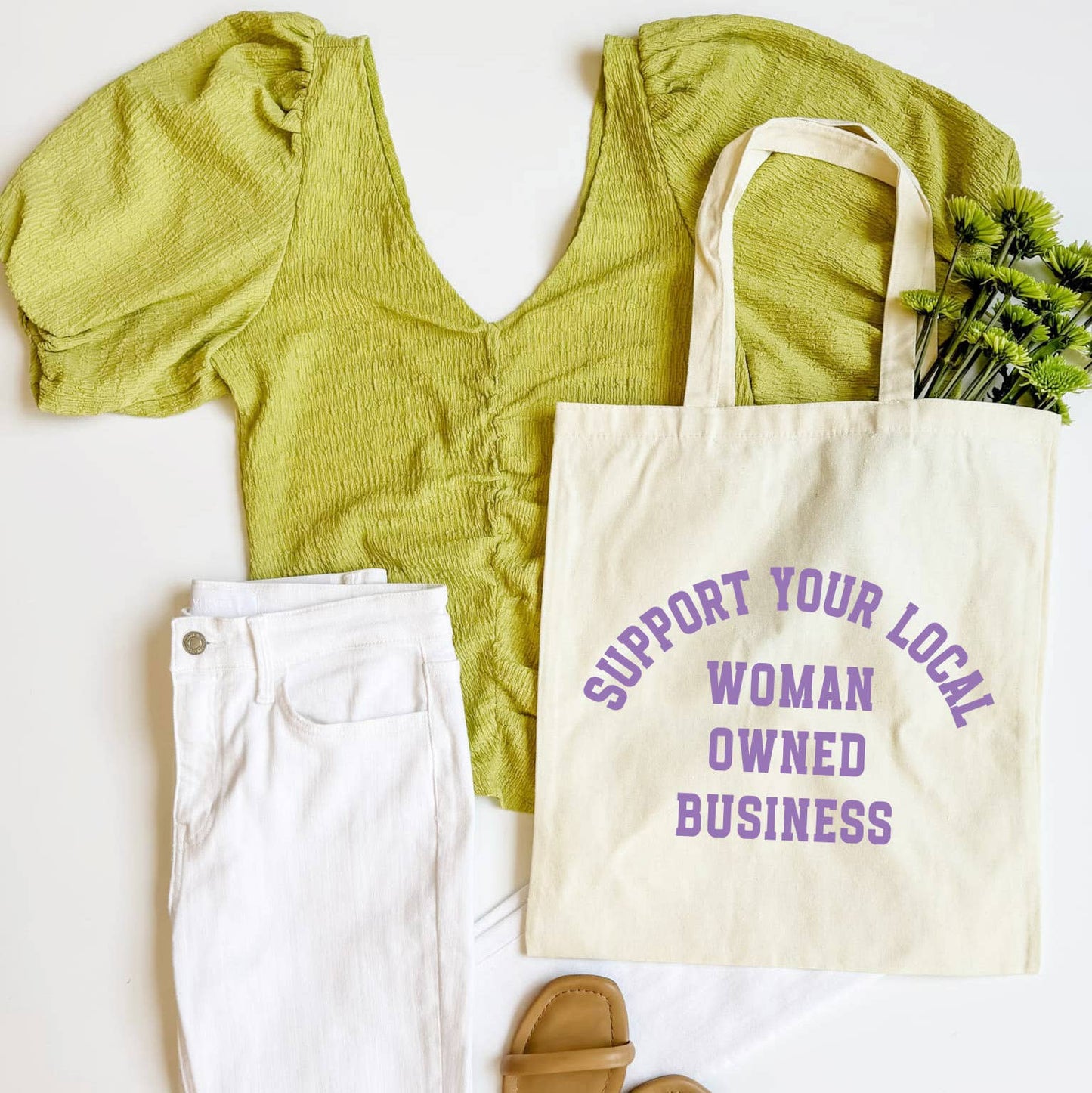 Support Your Local Woman Owned Business Tote Bag: Cotton