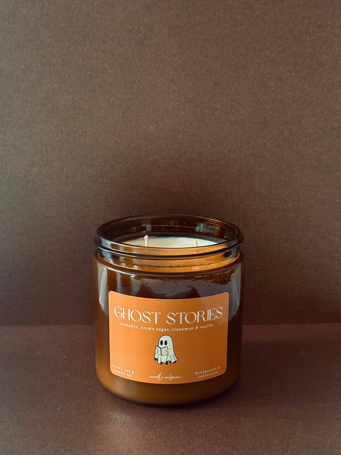 12 oz Soy Fall Scented Candle Amber Jar - GHOST STORIES
