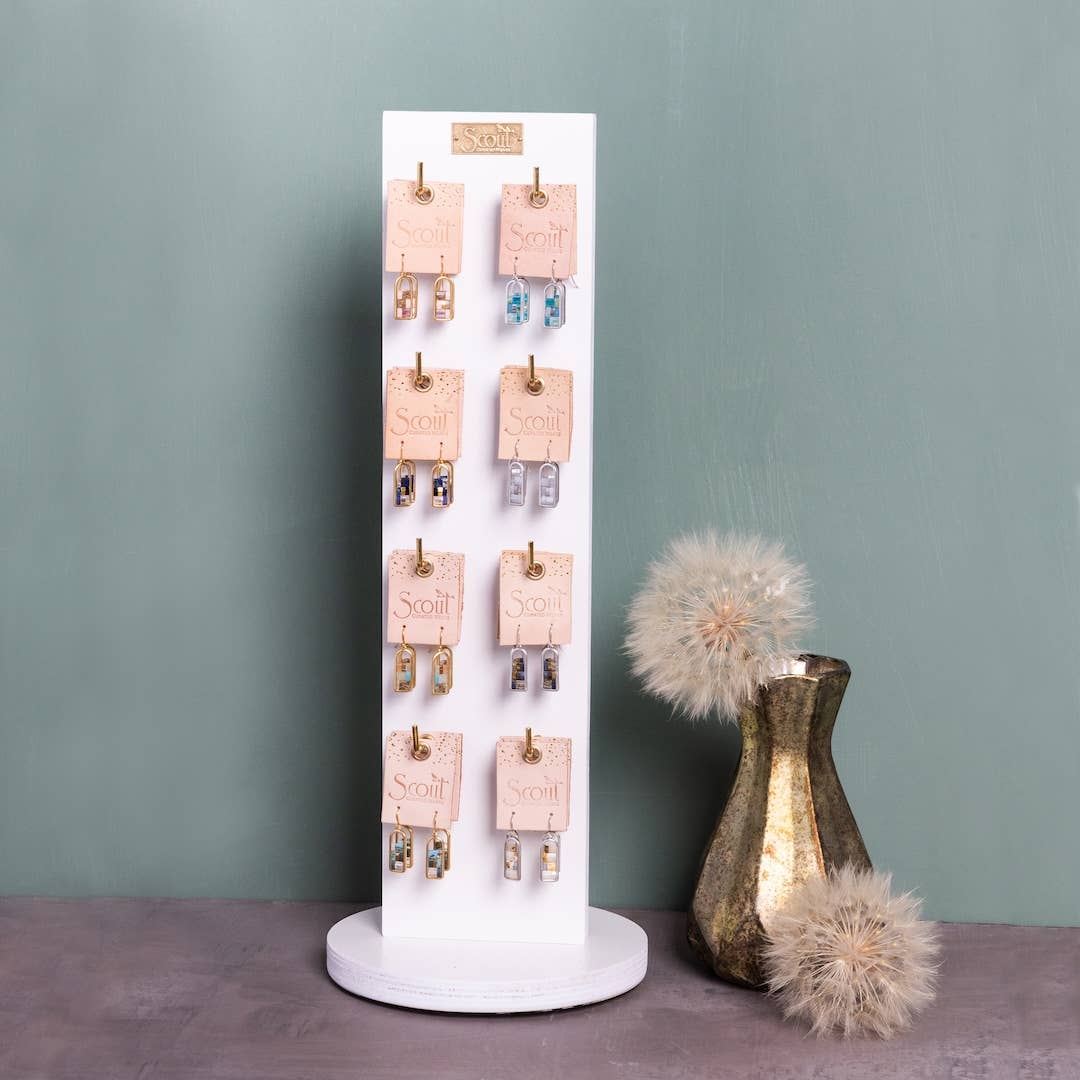 Good Karma Miyuki Frame Earring - Blush/Topaz/Gold