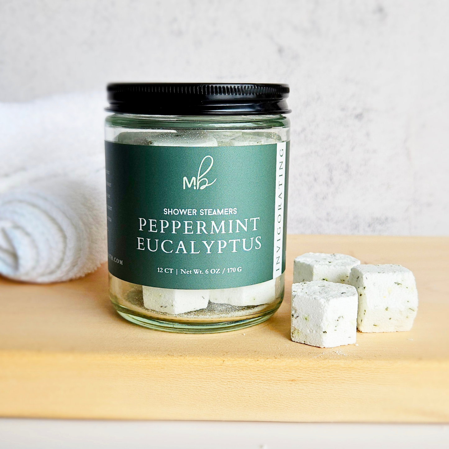 12ct Mini Shower Steamer Jars | Aromatherapy: Rosemary Mint