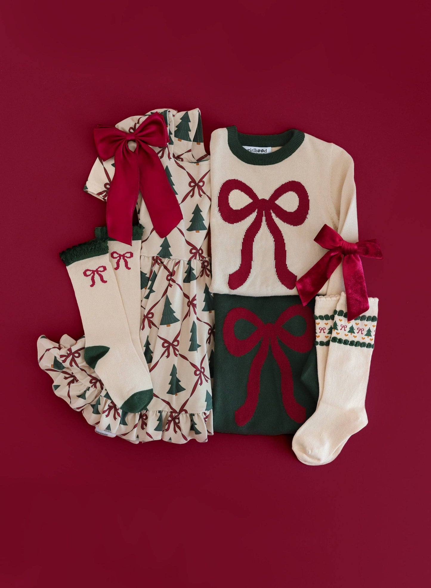 Vanilla Bow Lace Top Knee High Socks: 7-10 YEARS
