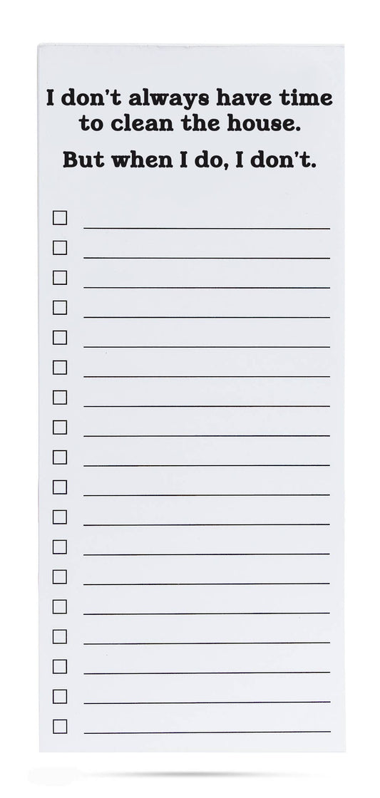 I don't always have time to clean printed list pad 50 sheets