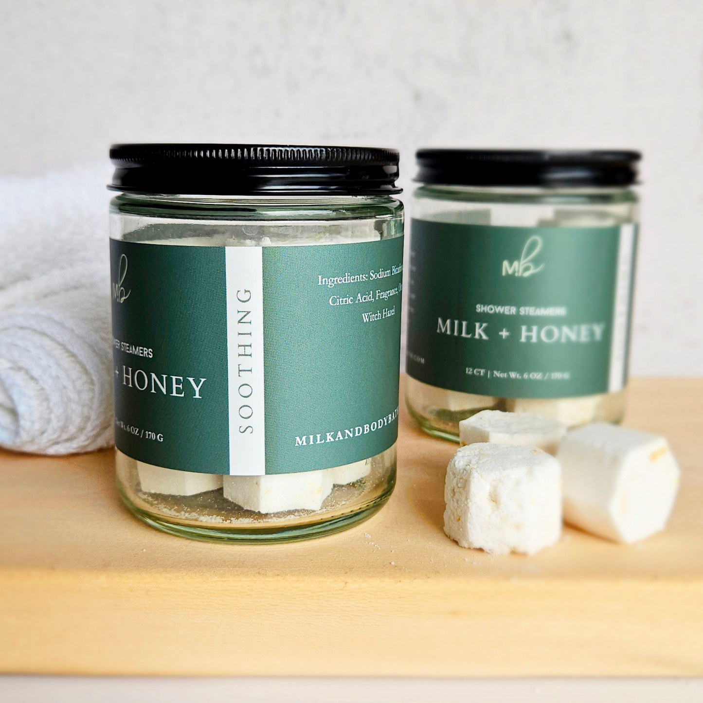 12ct Mini Shower Steamer Jars | Aromatherapy: Rosemary Mint