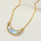 14Kt Sterling Silver Eclipse Necklace - Moonstone: 14k Gold plated Silver