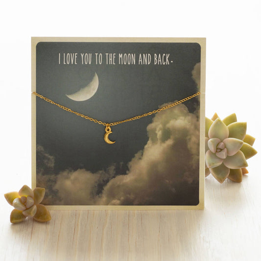 Carded Gift Necklace - Moon