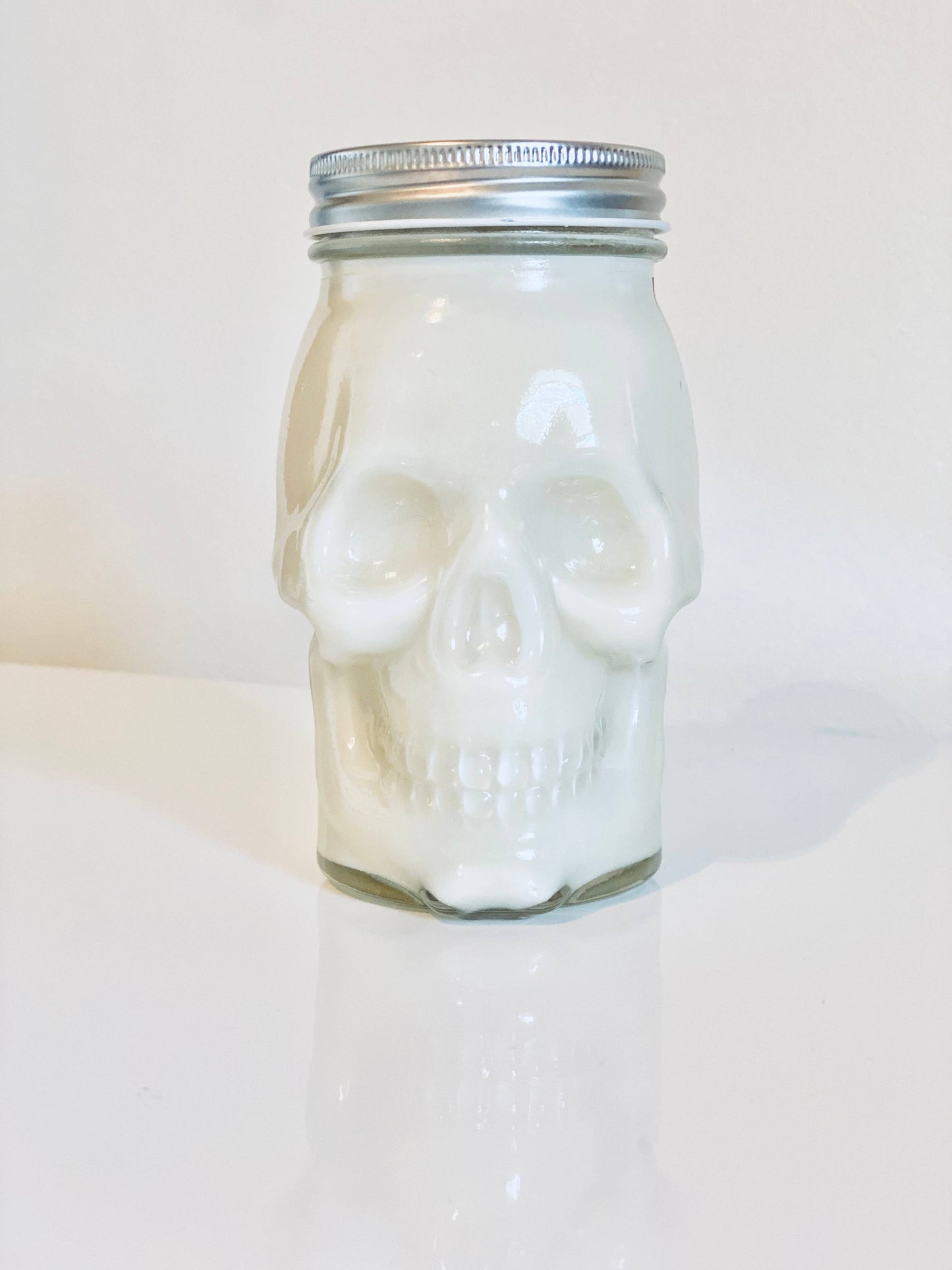 Skull Mason Jar Soy Candle - Fall Candles - Halloween Decor: Ghost Stories