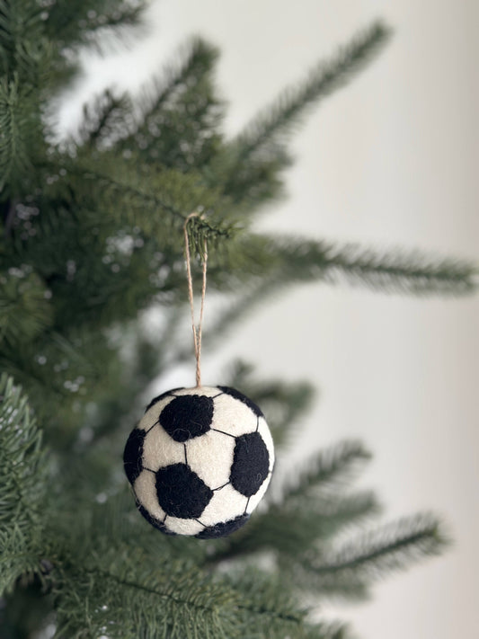 Wool Felt Sports Ornament  – Soccer