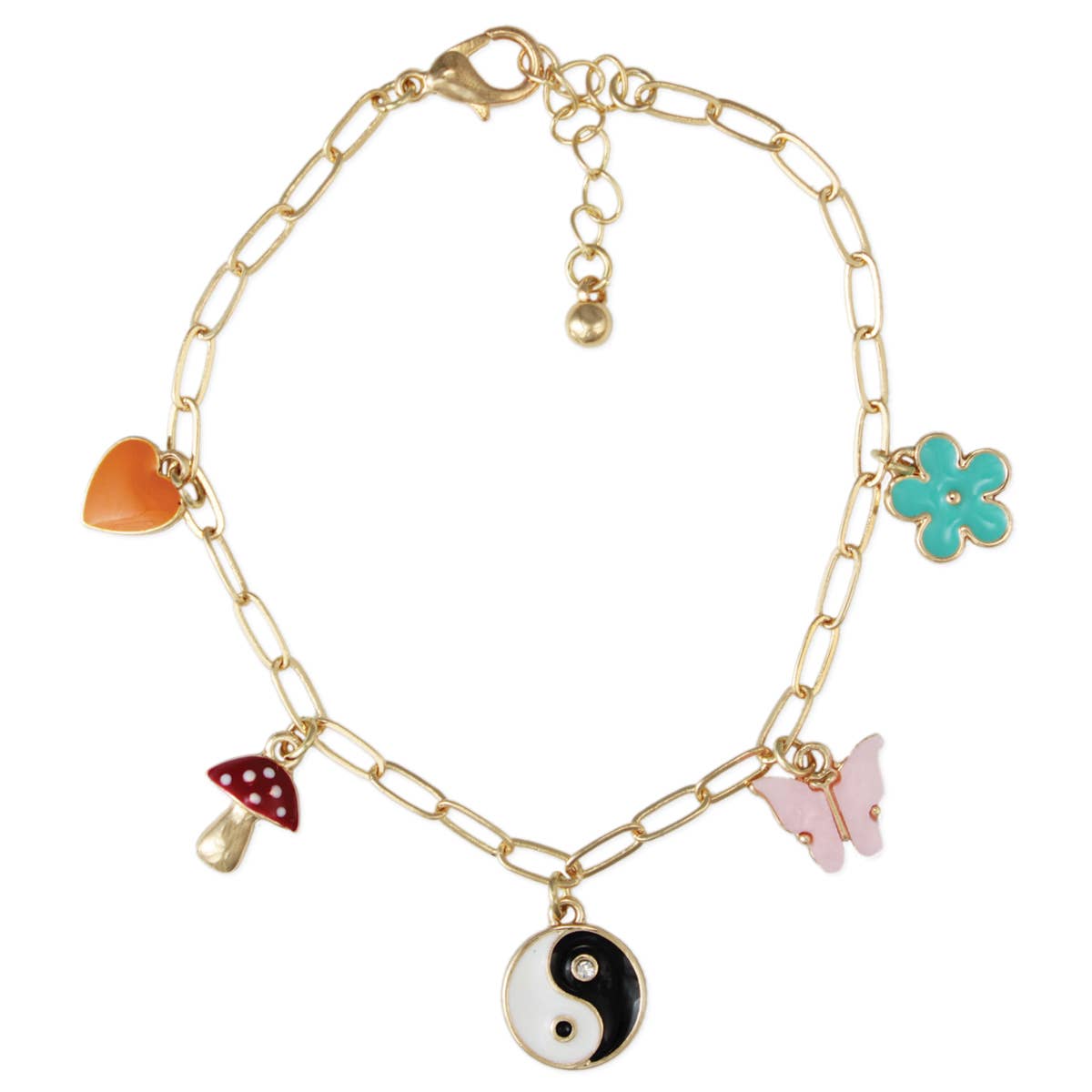 Retro Charms Gold Chain Bracelet